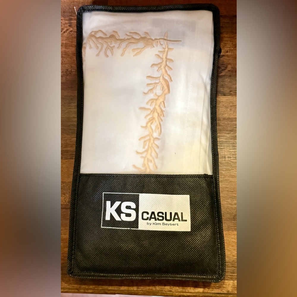 KS Casual By Kim Seybert 4 Pack Coral Napkin Set Beige Pearl 100% Cotton